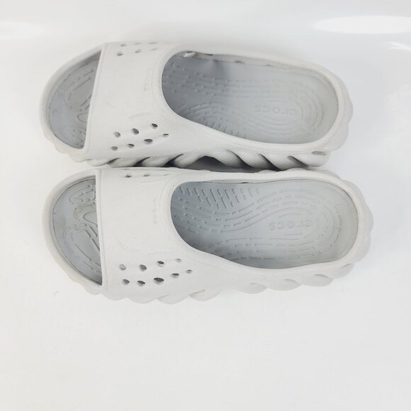 Crocs Girl's Gray Echo Wave Breathable Slip-On Casual Slide Sandal Size 1 - Picture 3 of 6